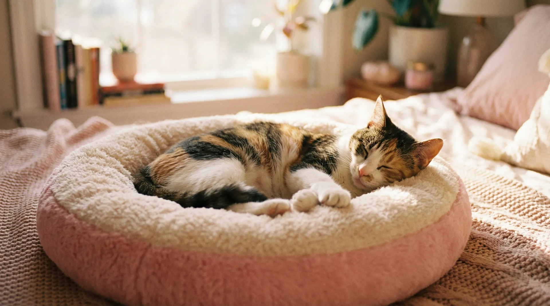 三花猫安静入睡 - 含羞草实验研究所入口